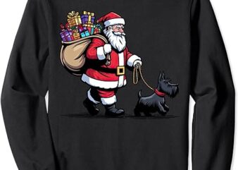 Scottish Terrier Santa Claus Funny Dog Christmas Sweatshirt