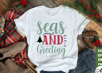 Seas and greeting SVG t shirt template vector