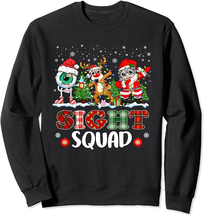 Sight Squad Gnome Reindeer Santa Christmas Optometrist Sweatshirt