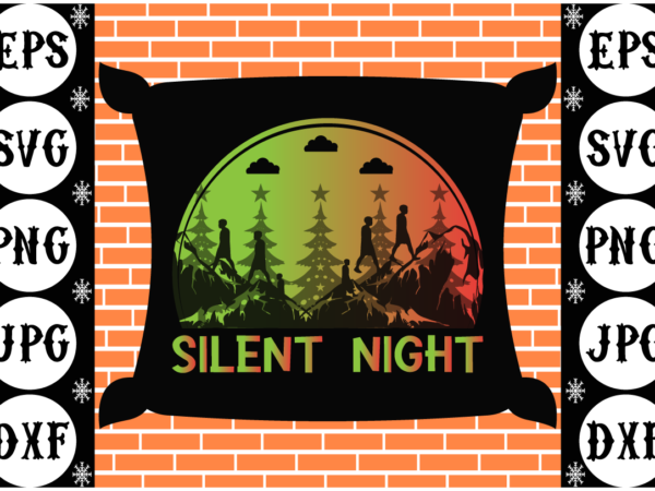 Silent night t shirt template vector