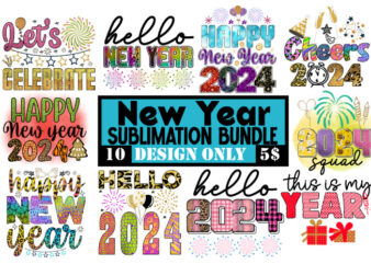 2024 Squad Sublimation PNG Design,Happy New Year T-shirt Design