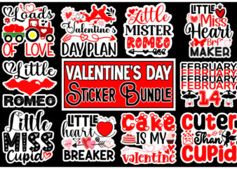 Valentine’s Day Sticker Bundle t shirt vector art