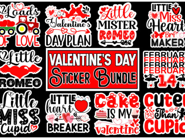 Valentine’s day sticker bundle t shirt vector art