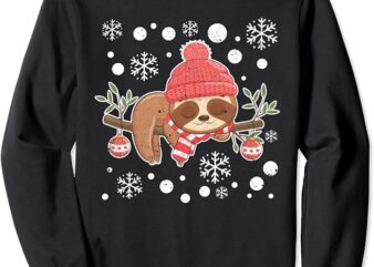 Sloth Santa Claus Animal Lover XMas PJs Christmas Pajamas Sweatshirt