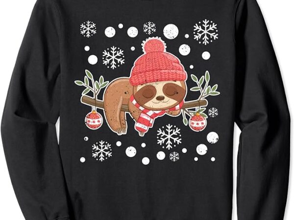 Sloth santa claus animal lover xmas pjs christmas pajamas sweatshirt