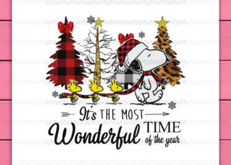 Snoopy Dog Christmas Tree It’s The Most Wonderful Time Of The Year Digital PNG Design Shirt