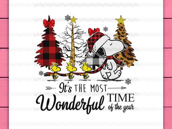 Snoopy dog christmas tree it’s the most wonderful time of the year digital png design shirt