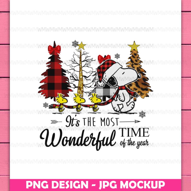 Snoopy Dog Christmas Tree It’s The Most Wonderful Time Of The Year Digital PNG Design Shirt