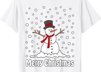 Snowman Christmas Shirt Cute Winter Funny Merry Christmas T-Shirt