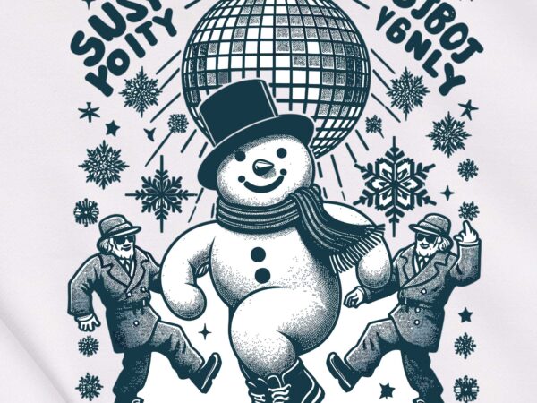 Funny christmas snowman dance t shirt graphic design