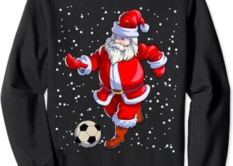 Soccer Christmas Shirt Men Kids Boys Soccer Santa Claus Sweatshirt