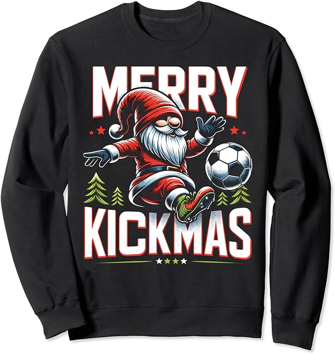 Soccer Gnome Merry Kickmas, Soccer Christmas Sweatshirt
