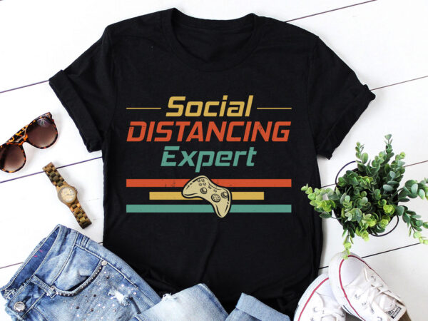 Social distancing expert t-shirt design
