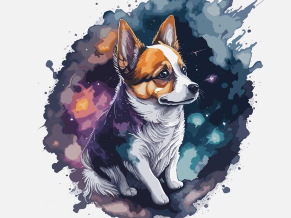 Dog space t shirt vector illustration