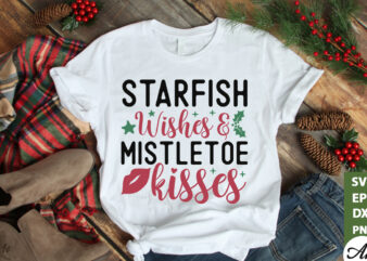 Starfish wishes & mistletoe kisses SVG
