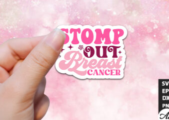 Stomp out breast cancer Retro Stickers