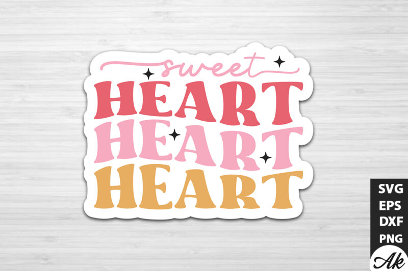 Sweet heart Retro Stickers