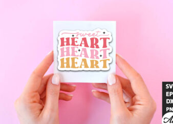 Sweet heart Retro Stickers t shirt template vector