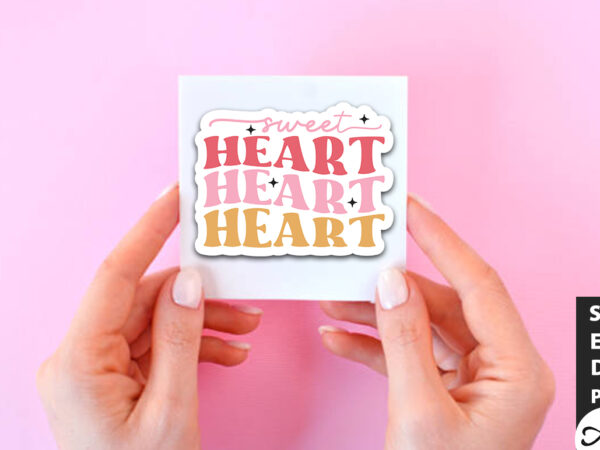 Sweet heart retro stickers t shirt template vector