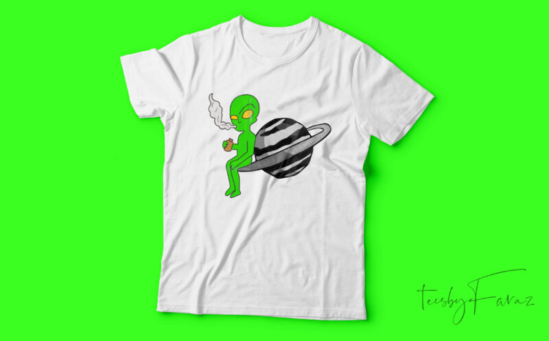 Alien On Planet| T-shirt design for sale