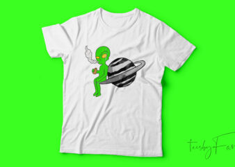 Alien On Planet| T-shirt design for sale