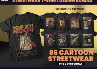 Cartoon t-shirt designs bundle, streetwear design bundle, shirt design, cartoon design, urban t-shirts, hip hop t-shirt, dtf, dtg