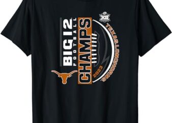 Texas Longhorns Big 12 Champs 2023 Football Black T-Shirt