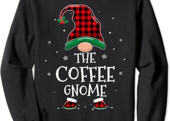 The Coffee Gnome Xmas Family Matching Plaid Christmas Gnomes Sweatshirt