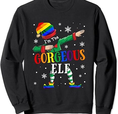 The gorgeous elf dabbing christmas party sweatshirt