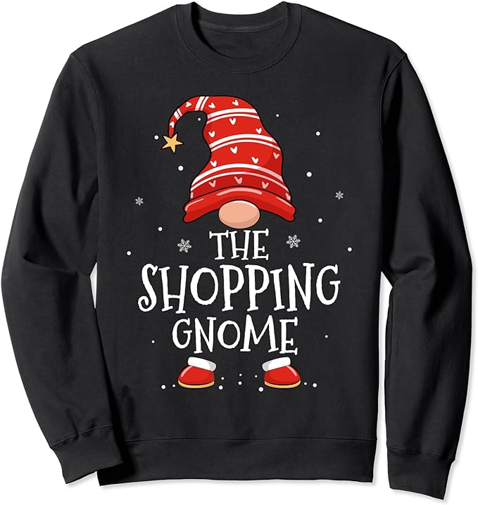 The Shopping Gnome Family Matching Funny Christmas Gnomes Sweatshirt