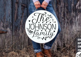 The johnson family Round Sign SVG t shirt designs for sale