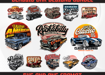 Classic Car Designs Bundle | Car Poster Design | Vintage Car Design |JDM Design | T-Shirt Pod Design | Car Streetwear Design | DTG | DTF