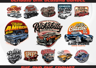 Classic car designs bundle | car poster design | vintage car design |jdm design | t-shirt pod design | car streetwear design | dtg | dtf