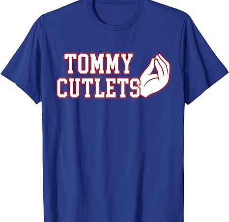 Tommy cutlets football quarterback, ny italian hand gesture t-shirt