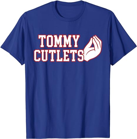 Tommy Cutlets Football Quarterback, NY Italian Hand Gesture T-Shirt