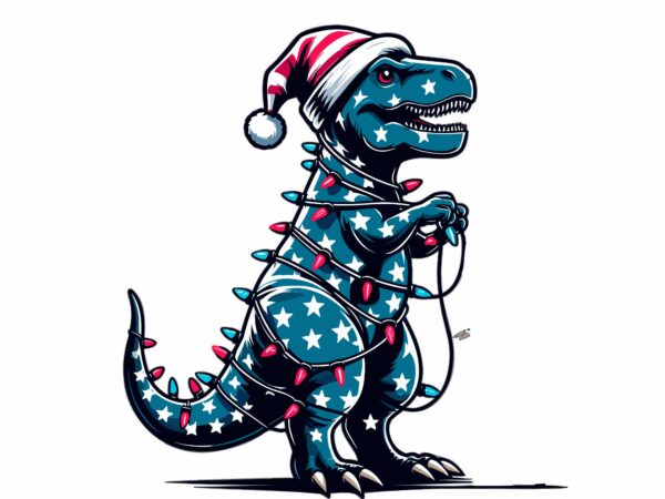 Trex christmas lamp t shirt designs for sale