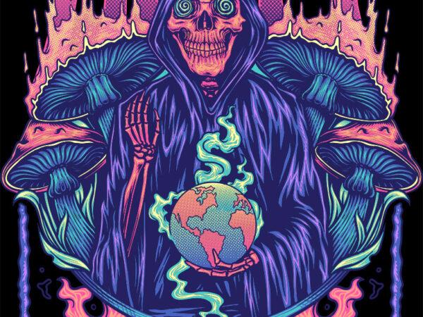 Trippy reaper t shirt designs for sale