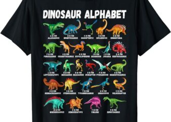 Types Of Dinosaurs Alphabet A-Z ABC Dino Identification T-Shirt