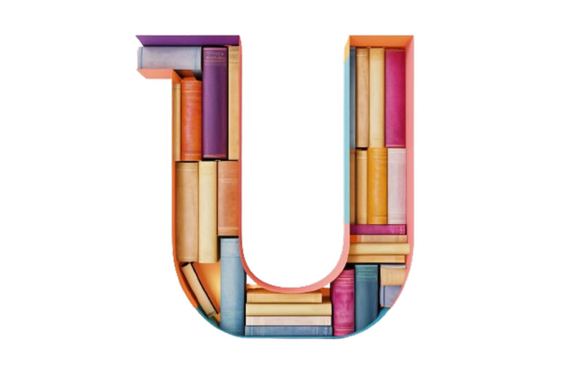 Letter a through z made of books clipart png