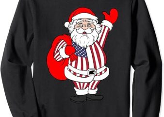 US American flag Christmas Patriotic Santa Claus Sweatshirt