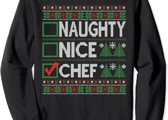 Ugly Christmas Sweater Chef Santa Claus Tee Christmas Pajama Sweatshirt