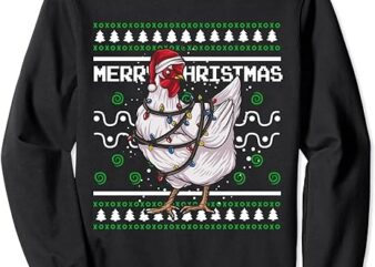 Ugly Christmas Xmas Holiday Santa Claus Party chicken Sweatshirt