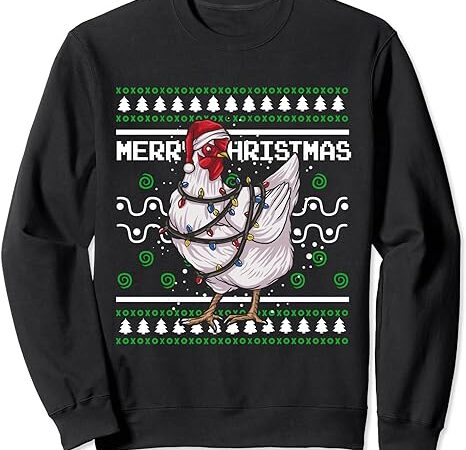 Ugly christmas xmas holiday santa claus party chicken sweatshirt Ugly christmas xmas holiday santa claus party chicken sweatshirt