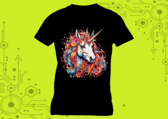 Pocket-Sized Unicorn Magic curated specifically for Print on Demand websites t shirt illustration