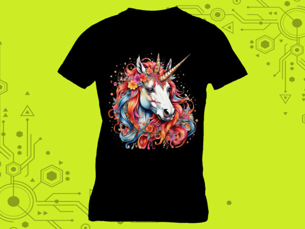 Pocket-sized unicorn magic curated specifically for print on demand websites t shirt illustration