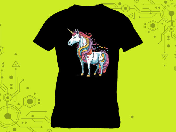 Pocket unicorn artistry in clipart curated specifically for print on demand websites t shirt illustration