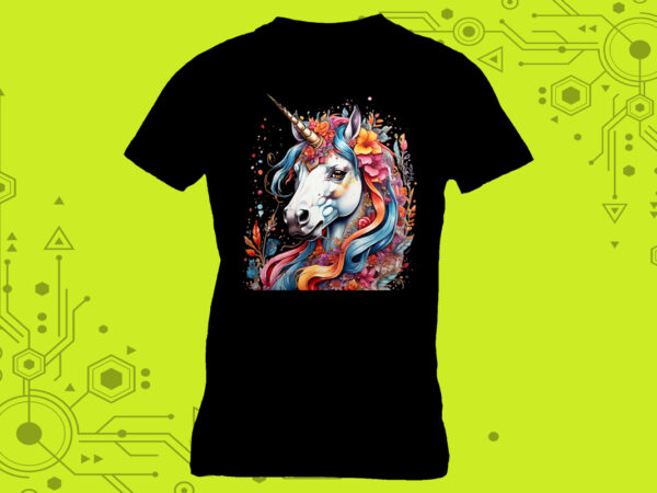 Pocket-sized unicorn tailor-made for print on demand websites t shirt illustration