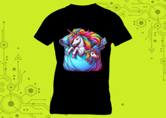 Charming Unicorn Clipart Treasures expertly crafted for Print on Demand websites t shirt vector file