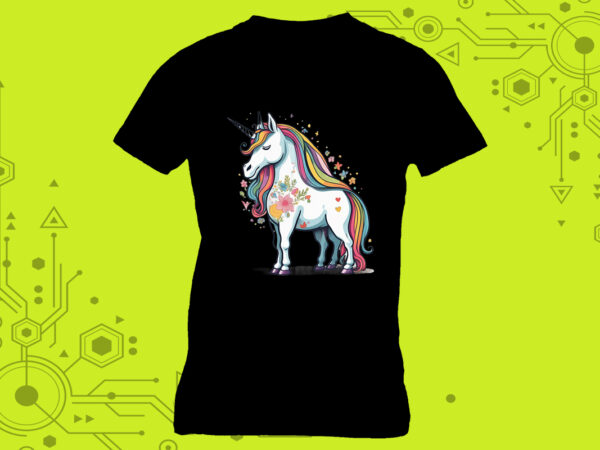 Adorable pocket unicorn clipart meticulously crafted for print on demand websites t shirt vector