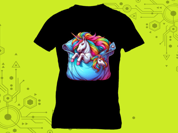 Charming unicorn clipart treasures expertly crafted for print on demand websites t shirt vector file